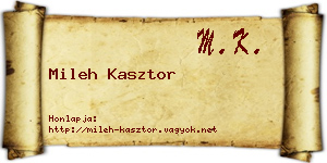 Mileh Kasztor névjegykártya